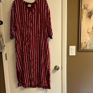 Red and White Striped Dress